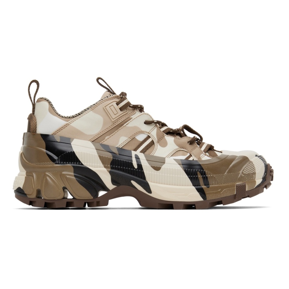 Burberry Brown Camouflage Arthur Low Top Chunky Sneakers Size 11 New Camo
